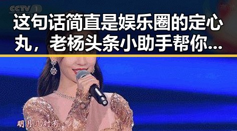 这句话简直是娱乐圈的定心丸，老杨头条小助手帮你轻松掌握911最新爆料中的明星心机秘密
